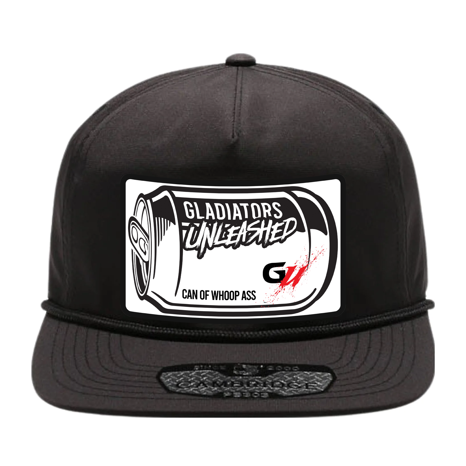 Can of Whoop-Ass Black Rope Hat