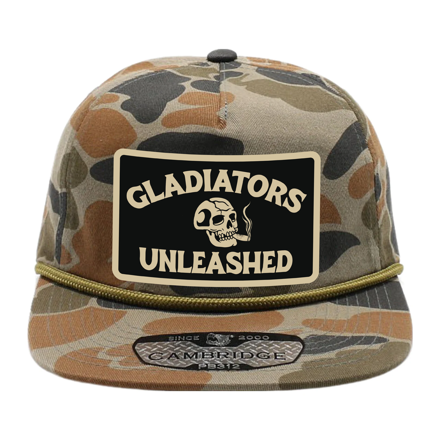 Smokin' Skull Olive Camo Hat